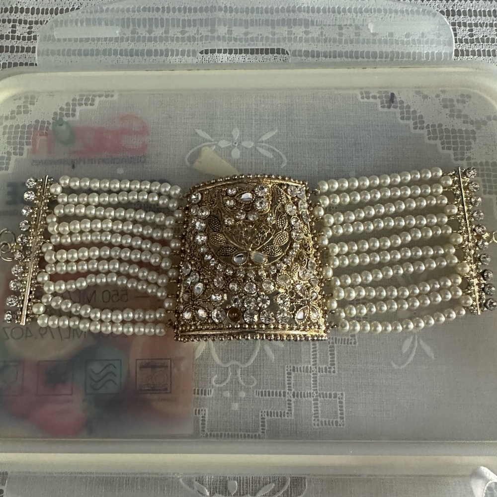 Pakistani Indian Gold-tone Pearl Multi-Strand bracelet - OPEN TO ALL OFFERS